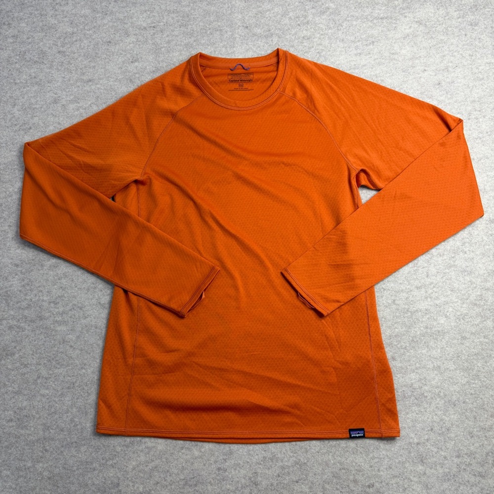 Patagonia Capilene Midweight Mens Orange Long Sleeve Base Layer Shirt Size M